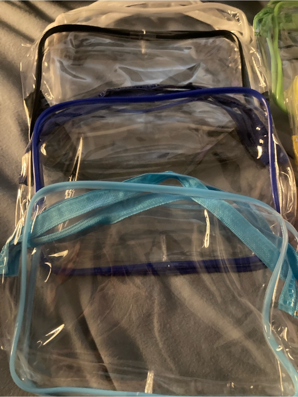 Clear PVC Travel Bag with Colored Trim pick one - Picture 2 of 4